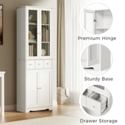 3-Tier Modern Home Office Large Storage Bookshelf With LED Lights, White - ModernLuxe -ModernLuxe GUEST ba23717e 3577 4c63 adb9 5943cda68119