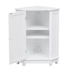 Contemporary Bathroom Triangle Storage Cabinet With Adjustable Shelves - ModernLuxe