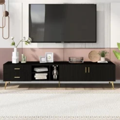 Modern TV Stand For TVs Up To 77'' With 5 Champagne Legs-ModernLuxe -ModernLuxe GUEST ba945fca 22f4 4b6c 825c 2b7fb009dd21