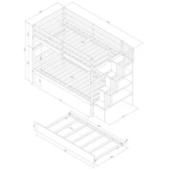 Twin Over Twin Bunk Bed With Trundle, Stairs And Storage Shelves-ModernLuxe -ModernLuxe GUEST bcffc792 f371 40c0 8e66 05ac422361a4