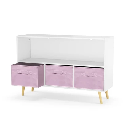 Kids Bookcase With Collapsible Fabric Drawers, Children's Book Display, Toy Storage Cabinet Organizer-ModernLuxe 5 Kids Bookcase With Collapsible Fabric Drawers, Children's Book Display, Toy Storage Cabinet Organizer-ModernLuxe - Image 4