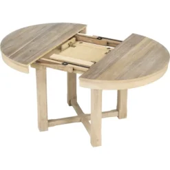 5 PCS Round Extendable Dining Table Set With Butterfly Leaf And 4 Upholstered Dining Armchairs-ModernLuxe -ModernLuxe GUEST bddc947b d5ed 4370 8c20 de5630a27779