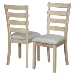 6 PCS Rubber Wood Dining Table Set With Beautiful Wood Grain Veneer Tabletop And Soft Cushion-ModernLuxe -ModernLuxe GUEST bec472ed 5b99 49d9 af67 c36af3aa3f06