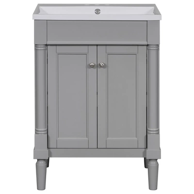 24" Bathroom Vanity With Top Sink And 2 Soft Close Doors - ModernLuxe 6 24" Bathroom Vanity With Top Sink And 2 Soft Close Doors - ModernLuxe - Image 4