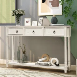 Console Table With Storage Drawers And Long Shelf-ModernLuxe -ModernLuxe GUEST becdbda8 0b28 4b43 96a0 43f8f4a916d9