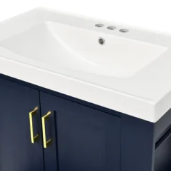 30" Bathroom Vanity With Single Sink, Drawer And Double Sided Storage Shelf, Navy Blue - ModernLuxe 21 30" Bathroom Vanity With Single Sink, Drawer And Double Sided Storage Shelf, Navy Blue - ModernLuxe -ModernLuxe GUEST bef2e7e6 a7ac 4120 be48 29024aad37e2