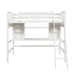 Twin Size Loft Bed With Storage Shelves, Desk And Ladder - ModernLuxe -ModernLuxe GUEST bef7444e 8f49 4e69 88c3 4ba83631e973