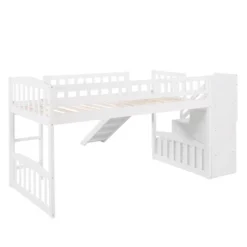 Twin Size Loft Bed With Two Drawers And Slides - ModernLuxe -ModernLuxe GUEST bf3c1134 8cb1 40e7 bb8a 6025c09891d7