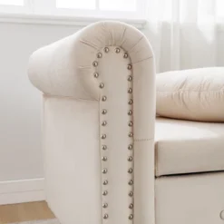 Bedroom Velvet Chaise Longue With Storage, Pillow And Nailhead Accents - ModernLuxe -ModernLuxe GUEST bffad2b3 6d37 4f0a b66c 00b3d0b28ca1