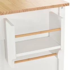 54.3 Inch Width Kitchen Island Cart With Solid Wood Top, 4 Door Cabinet, Two Drawers, Spice Rack And Locking Wheels-ModernLuxe -ModernLuxe GUEST c00be85f 771d 4306 9399 afdaf0b64086