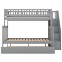Twin Over Full Bunk Bed With Trundle Bed And Staircase-ModernLuxe -ModernLuxe GUEST c0833d7e fb74 40b4 8ec3 46795118a439