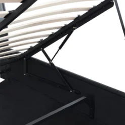 Upholstered Faux Leather Platform Bed With A Hydraulic Storage System-ModernLuxe -ModernLuxe GUEST c0b04303 c60c 4355 afb2 a8efa19d4d98