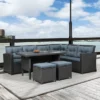 6-Piece Outdoor Patio Sectional Sofa With Glass Table And Ottoman For Pool, Backyard, Lawn - ModernLuxe -ModernLuxe GUEST c1fe85ef 1bc0 4068 8615 470fa36f44fb