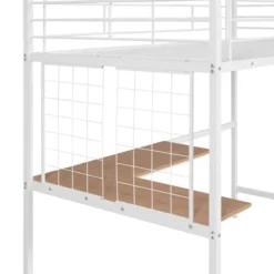 Twin Metal Loft Bed With Desk And Metal Grid - ModernLuxe -ModernLuxe GUEST c3b924c9 c7ed 4b39 8a8d 1d4491bd3332