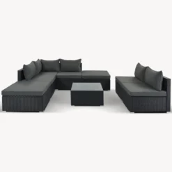 8PCS Patio PE Rattan Conversation Set, Outdoor Wicker Sectional Sofa With Table And Cushions-ModernLuxe -ModernLuxe GUEST c45bfb3f 7094 4914 8c2a 6d130535c6f6