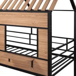Metal Twin Size Loft Bed With Roof, Windows, Railing And Ladder - ModernLuxe -ModernLuxe GUEST c470a178 b670 4dc6 b7f5 d72e5b676ae2