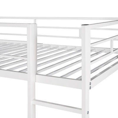 Twin Metal Loft Bed With 2 Shelves And Desk - ModernLuxe 12 Twin Metal Loft Bed With 2 Shelves And Desk - ModernLuxe - Image 10