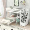 Twin Size Loft Bed With Separate Bed, Staircase For Storage, Desk, Shelves And Drawers - ModernLuxe -ModernLuxe GUEST c5457eb9 6cf5 46ca a377 2b4764e58143