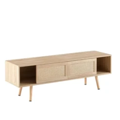Rattan TV Stand, Entertainment Center With Sliding Doors, TV Console Cabinet With Adjustable Shelf, Natural-ModernLuxe -ModernLuxe GUEST c5d2ec34 baa1 42b9 92ca ad15e55bbe5d