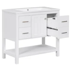 36" White Modern Bathroom Vanity With USB, 3 Drawers, 1 Door And Single Sink - ModernLuxe 16 36" White Modern Bathroom Vanity With USB, 3 Drawers, 1 Door And Single Sink - ModernLuxe -ModernLuxe GUEST c5e744ac d639 4cfb 9d6b c8738ab48db3