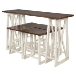 Rustic Wood Counter Height 5-Piece Dining Set With 4 Stools - ModernLuxe -ModernLuxe GUEST c6305858 41e7 48c7 ba90 d7722ab10f4d