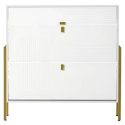 39" Modern Freestanding Shoe Cabinet With 2 Flap Drawers And 1 Slide Drawer - ModernLuxe -ModernLuxe GUEST c6e7b723 30c9 41b7 ac6d e14ab6cf465f