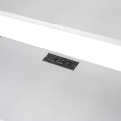 Loft Bed With Multi-Function Storage Table, LED Lights, Bedside Tray And Charging Station, White - ModernLuxe -ModernLuxe GUEST c7296ad1 e660 4c5f 875b d48b5c1bbce5