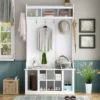 39.4" 3-in-1 Design Hall Tree With 6 Hooks, Coat Hanger And Entryway Storage Bench - ModernLuxe 1 39.4" 3-in-1 Design Hall Tree With 6 Hooks, Coat Hanger And Entryway Storage Bench - ModernLuxe -ModernLuxe GUEST c81bdfe5 f838 48a3 a4f9 091de371e4f4