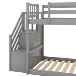 Twin Over Twin Bunk Bed With Convertible Slide And Stairway-ModernLuxe -ModernLuxe GUEST c904f012 d407 4e8a 95d5 744d84e4e085