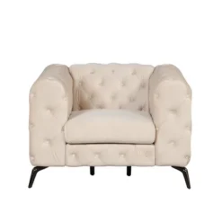 Modern Velvet Upholstered Accent Sofa Chair With Button Tufted Back-ModernLuxe -ModernLuxe GUEST c93993e8 24f1 45ee 935f 022a30018abd