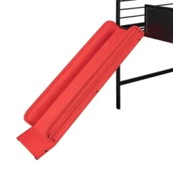 Twin Size Metal House Loft Bed With Slide And Two-Sided Writable Wooden Board-ModernLuxe -ModernLuxe GUEST c9a449fd 0b50 41a9 9003 2a4a6ef6fa05