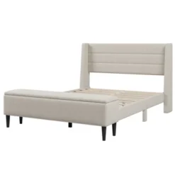 Queen Size Upholstered Wood Storage Platform Bed Frame With Storage Ottoman Bench-ModernLuxe -ModernLuxe GUEST ca8715d6 98e4 42d3 a271 a9048fbf5122