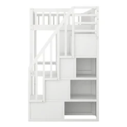 Twin Size Loft Bed With Shelf, Drawers, Desk And Wardrobe - ModernLuxe -ModernLuxe GUEST ca9d64d6 5fa8 4643 aa51 1b097f9f250d