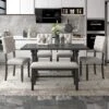 6-Piece Dining Table And Chair Set With Special-Shaped Legs And Foam-covered Seat - ModernLuxe -ModernLuxe GUEST caba458d 276f 4763 8f20 d6834589353e