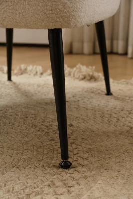 Tufted Back Teddy Fabric Slipper Chair Accent Chair-ModernLuxe 12 Tufted Back Teddy Fabric Slipper Chair Accent Chair-ModernLuxe - Image 10