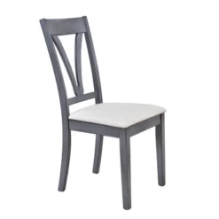 Mid-Century Wood 5-Piece Dining Table Set With 4 Upholstered Dining Chairs-ModernLuxe -ModernLuxe GUEST cb002f46 fb64 4aef a876 a893852e2c6d