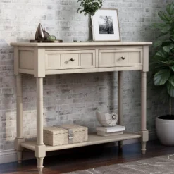 Console Table With Storage Drawers And Bottom Shelf-ModernLuxe -ModernLuxe GUEST cb030a83 4639 4b7f 9e72 6b04f7e594a3
