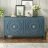 Retro 60" Sideboard With Circular Groove Design And Round Metal Handle-ModernLuxe 2 Retro 60" Sideboard With Circular Groove Design And Round Metal Handle-ModernLuxe -ModernLuxe GUEST cb4671eb 396b 4d90 9677 b3c8a1fcd61c