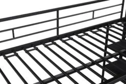 Metal Twin Size Low Loft Bed With Storage Shelf And Stairs, Black - ModernLuxe -ModernLuxe GUEST cc1141ca 4c10 458e 9fa9 24571832c7ad