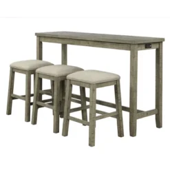 Rustic 4-Pieces Counter Height Dining Set With Fabric Padded Stools And Socket-ModernLuxe -ModernLuxe GUEST ce1a6f2f 9409 4b6b 87db c26ad7c60866