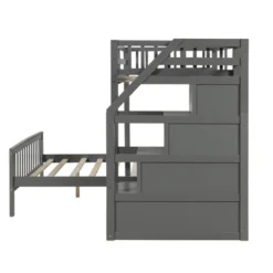 Twin Over Full Loft Bed With Staircase - ModernLuxe -ModernLuxe GUEST ce610855 a559 4e22 a6b0 529352d46fc4