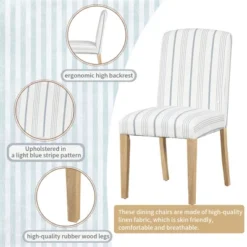 5 PCS Round Dining Table Set With Solid Wood Legs And 4 Striped Fabric Upholstered Chairs-ModernLuxe 17 5 PCS Round Dining Table Set With Solid Wood Legs And 4 Striped Fabric Upholstered Chairs-ModernLuxe -ModernLuxe GUEST ceb84729 5851 4ef7 8e16 08bb96900776