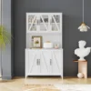 Large Freestanding Storage Cabinet With Glass Doors, Drawers And Open Shelves - ModernLuxe -ModernLuxe GUEST cec9d07f 1c89 4f7b a43e 441bd31ec1d8