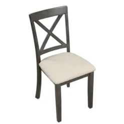 5-Piece Dining Set With Solid Wood Table And 4 Chairs, Gray - ModernLuxe -ModernLuxe GUEST cf0a5dbd 617e 4310 9c19 718ae12711f3