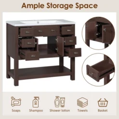 36" Contemporary Bathroom Vanity With Top Sink, 2 Soft Close Doors, And 6 Drawers - ModernLuxe -ModernLuxe GUEST cfda6d19 6a25 492f a9f7 c92d93f807fe