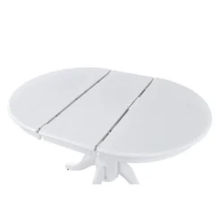 Mid-Century 5-Piece Extendable Round Dining Table Set White-ModernLuxe -ModernLuxe GUEST d017931d 2742 48cb 8663 2bc97c2838e1