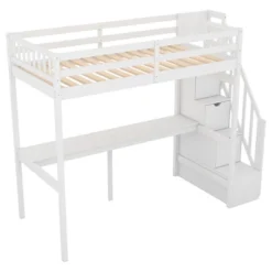 Twin Size Loft Bed With Storage Staircase And Built-in Desk-ModernLuxe 18 Twin Size Loft Bed With Storage Staircase And Built-in Desk-ModernLuxe -ModernLuxe GUEST d0ea4a0d 7a60 4adc a79d 04957f6fddd4