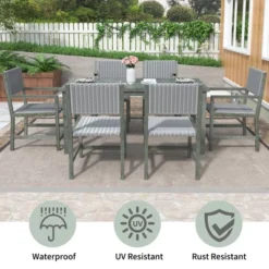Outdoor 6-Seat Acacia Wood Dining Set For Yard, Terrace, Balcony - ModernLuxe -ModernLuxe GUEST d10433f2 a249 49f0 a3bd 7843ace78bc6