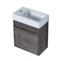 ModernLuxe 34 18" Floating Wall Mounted Bathroom Vanity With White Resin Sink And Soft Close Doors - ModernLuxe