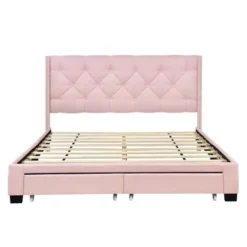 Queen Size Linen Upholstered Storage Platform Bed With Two Drawers-ModernLuxe -ModernLuxe GUEST d15c31bd b89d 403e ada7 6672b406bc93